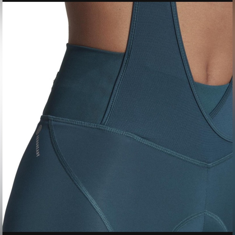 Adidas Women's Teal Parley  Cycling Shorts bib NWT - Picture 5 of 9